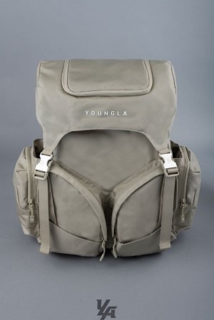 Bolsas YoungLA Grand Tour Backpacks Hombre Creme | 69YWJFXPE