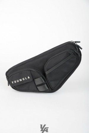 Bolsas YoungLA Mach 1 Cross Body Bags Hombre Negras | 76DYXTPAR