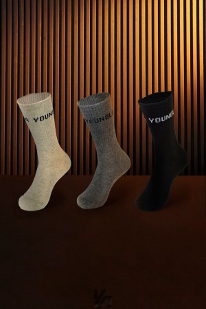 Calcetines YoungLA Earthy Socks Set Hombre Heather Pack | 16ODKYTFN