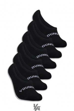 Calcetines YoungLA No Show Socks 3-pack Hombre Negras | 21QMAGHJD