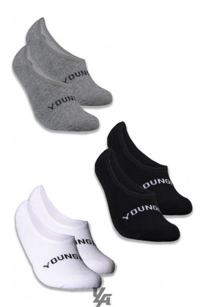 Calcetines YoungLA No Show Socks 3-pack Hombre Multicolor | 89LMVGABQ