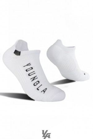 Calcetines YoungLA Performance Ankle Socks 3-pack Hombre Blancas | 54DSXGIHU