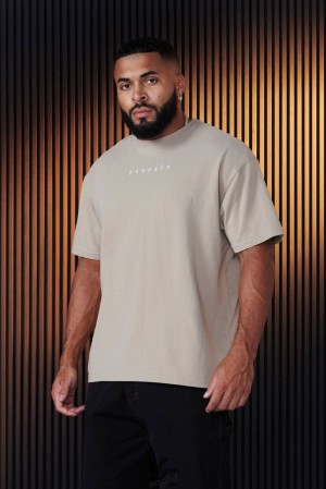 Camisas YoungLA Blackletter Tees Hombre Weathered Teak | 89VLCTOEQ