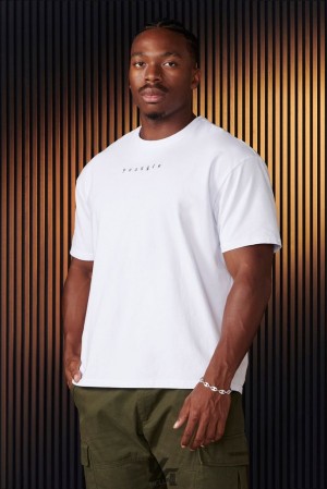 Camisas YoungLA Blackletter Tees Hombre Blancas | 86GUFZVPW