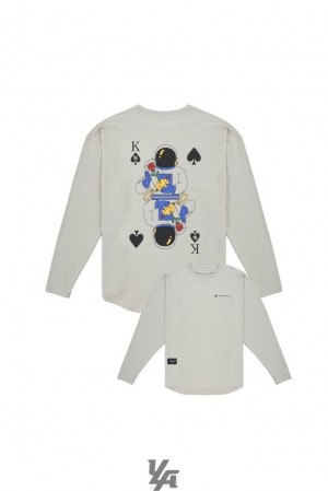 Camisas YoungLA Bushido Longsleeves Hombre Gris Marrones | 26ALEPDTF