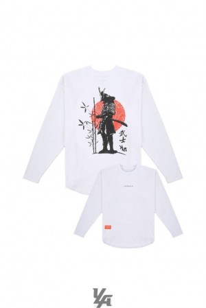 Camisas YoungLA Bushido Longsleeves Hombre Blancas | 76AGBLYXN