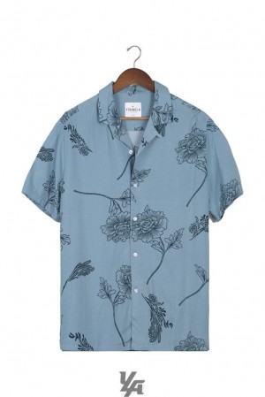 Camisas YoungLA Cabo Vibez Shirts Printed Hombre Sifi Bloom | 86TDFELPH