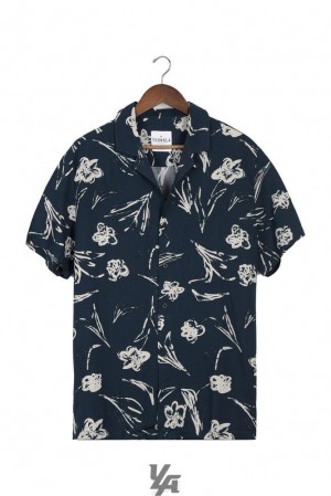 Camisas YoungLA Cabo Vibez Shirts Printed Hombre Chalk Flowers | 74BJNHESK