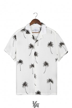 Camisas YoungLA Cabo Vibez Shirts Printed Hombre Palm Shadows | 67PBWDRTK