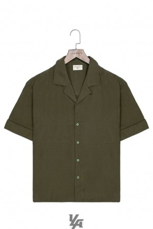 Camisas YoungLA Clase Shirts Hombre Verde Oliva | 82JVRHQTE