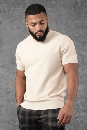 Camisas YoungLA Classy Knitted Shirt Hombre Marrones | 35YVOGXBE
