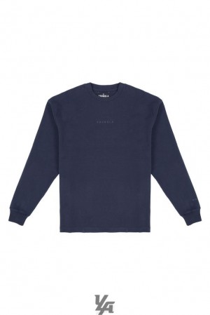 Camisas YoungLA Cloud Foam Long Sleeves Hombre Azul Marino | 42HQALEKS