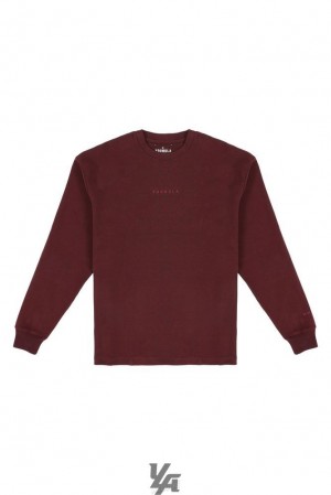 Camisas YoungLA Cloud Foam Long Sleeves Hombre Burdeos | 76SVAQOJC