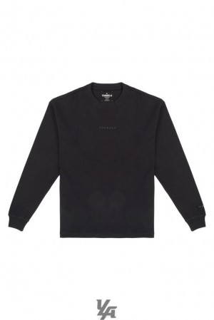 Camisas YoungLA Cloud Foam Long Sleeves Hombre Negras | 60XPHTVOE