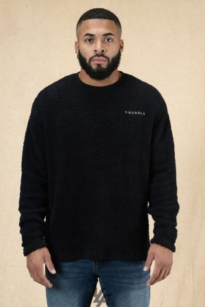 Camisas YoungLA Cozy Longsleeves Hombre Negras | 31THKJNBR