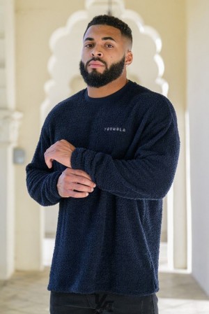 Camisas YoungLA Cozy Longsleeves Hombre Azul Marino | 05VAUMEDX