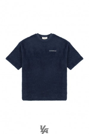 Camisas YoungLA Cozy Tees Hombre Azul Marino | 12OGDJPCE