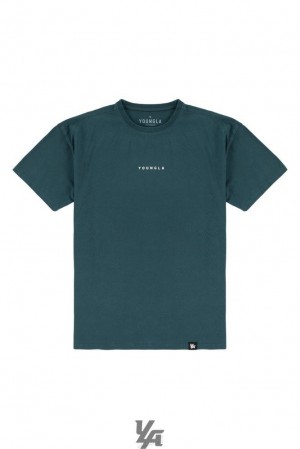 Camisas YoungLA Essential Jacked Tees Hombre Turquesa Azules | 48JLRPKSF