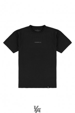 Camisas YoungLA Essential Jacked Tees Hombre Negras Azules | 02WOAQCUD