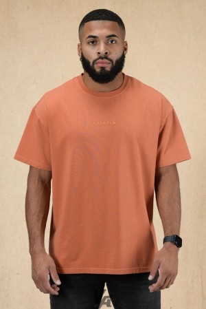 Camisas YoungLA Essential Oversized Tee Hombre Naranjas Azules | 01ABGLMVR