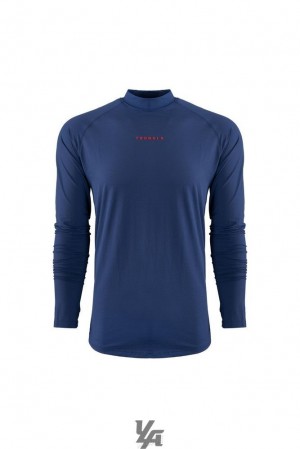 Camisas YoungLA High Neck Compression Shirt Hombre Azul Marino | 06AZEQLTP