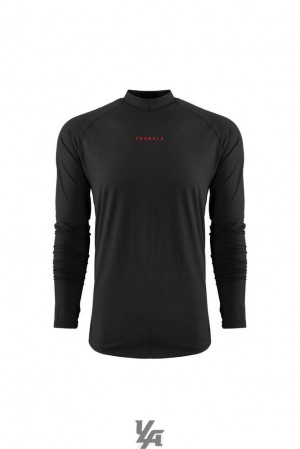 Camisas YoungLA High Neck Compression Shirt Hombre Negras | 61SMKOHEI