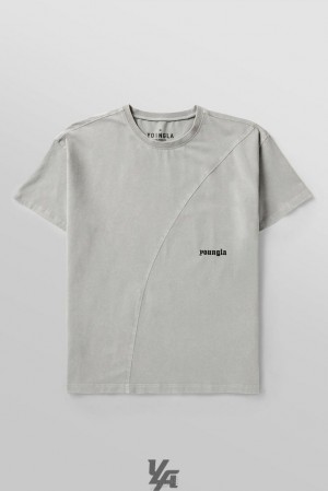 Camisas YoungLA Infinity Tees Hombre Gris Claro Azules | 52UGLDWNX