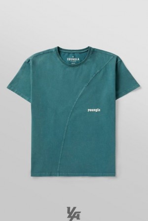 Camisas YoungLA Infinity Tees Hombre Turquesa Azules | 26KCDAMNJ