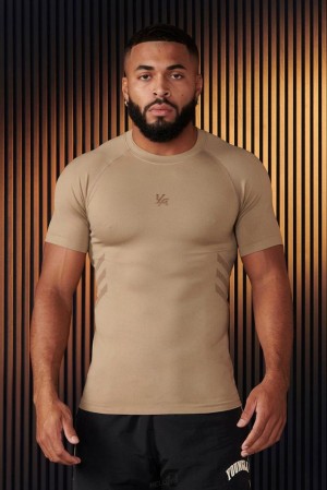 Camisas YoungLA Iron Compression Tees Hombre Marrones | 23VAKHYRX