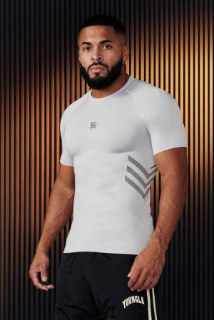 Camisas YoungLA Iron Compression Tees Hombre Blancas | 91LPJQXTU