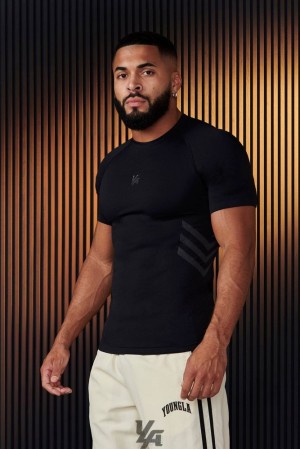 Camisas YoungLA Iron Compression Tees Hombre Negras | 08HKFPLRD