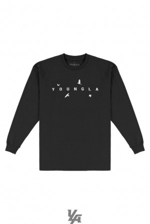 Camisas YoungLA Liberty Long Sleeves Hombre Negras | 04HDILAFR