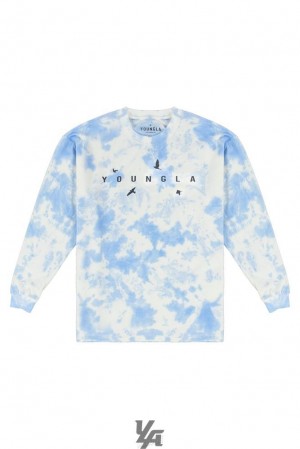 Camisas YoungLA Liberty Long Sleeves Hombre Friendly Skies | 81WQTCJED