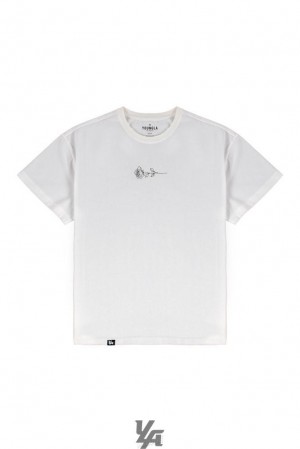Camisas YoungLA Lightweight Feather Tees Hombre Blancas | 39VPKNEOM