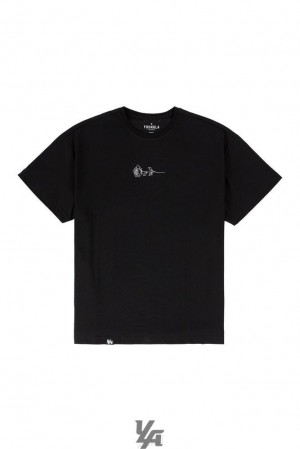 Camisas YoungLA Lightweight Feather Tees Hombre Negras | 04IAPBRQZ