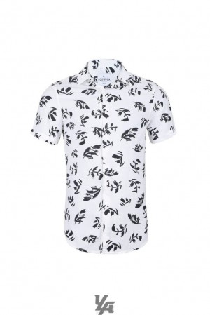 Camisas YoungLA Miami Vice Short Sleeve Shirts Hombre Fallen Leaves | 43TIJQUAZ