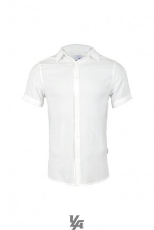 Camisas YoungLA Miami Vice Short Sleeve Shirts Hombre Blancas | 01ULJKOMQ