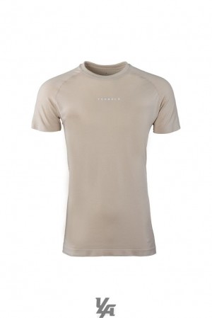 Camisas YoungLA New Gen Compression Tee Hombre Beige | 46GIPJQCL