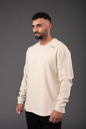 Camisas YoungLA Offset Long Sleeves Hombre Blancas | 07OKLZAEV