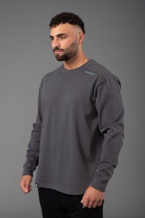 Camisas YoungLA Offset Long Sleeves Hombre Gris | 61WLJFPSV