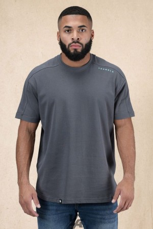 Camisas YoungLA Offset Shortsleeves Hombre Gris | 30NVICMFP