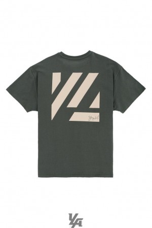 Camisas YoungLA Oversized Bloc Shirts Hombre Verde | 47PZKBIUN