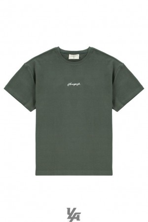 Camisas YoungLA Oversized Cloud Foam Tee Hombre Verde | 63PIDMNQA