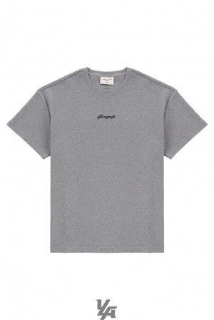 Camisas YoungLA Oversized Cloud Foam Tee Hombre Gris | 57SHNALIM