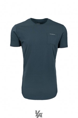 Camisas YoungLA Perfect Pocket Tee Hombre Turquesa Oscuro | 15GZVKIQA