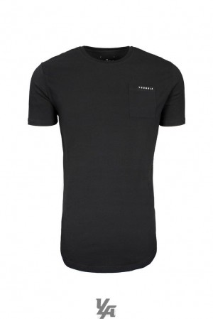 Camisas YoungLA Perfect Pocket Tee Hombre Negras | 78SQFZGOE
