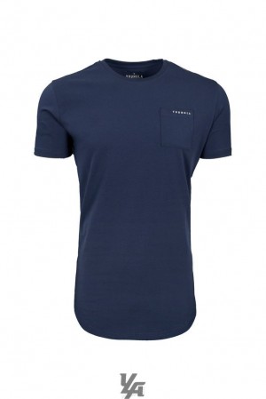Camisas YoungLA Perfect Pocket Tee Hombre Azul Marino | 76LMFWNDB