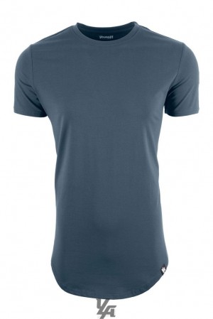 Camisas YoungLA Perfect Tee Scallop Bottom Hombre Turquesa Oscuro | 24WPLAQXI