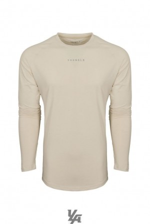 Camisas YoungLA Performance Line Longsleeve Shirts Hombre Blancas | 36WAJODCM