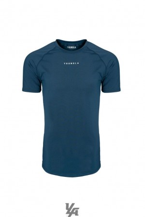 Camisas YoungLA Performance Line Short Sleeve Shirts Hombre Turquesa | 04EHIDYJR